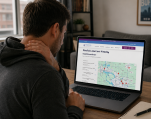 Buffalo resident researching Direct Access PT Buffalo options before scheduling an appointment.
