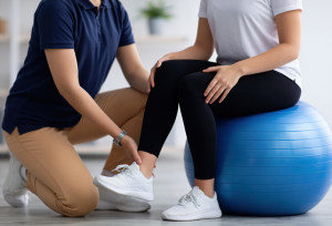 Physical therapist conducting a Direct Access PT Buffalo evaluation with a patient during an initial appointment.